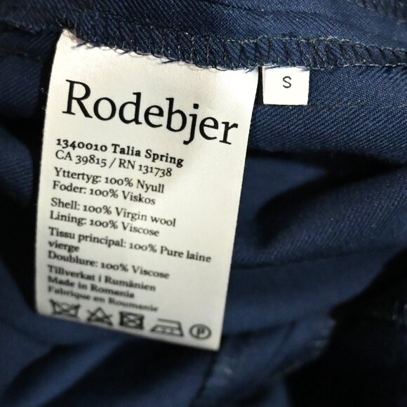 Rodebjer Small Talia Spring Jumpsuit in Navy 100% Wool - Picture 8 of 8